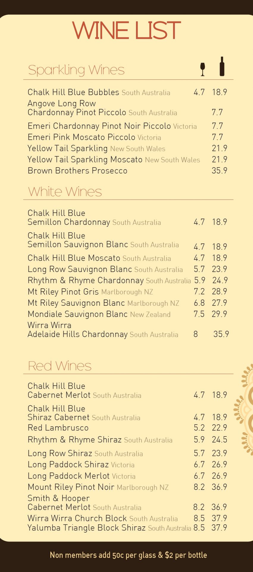 Wine List Wine List